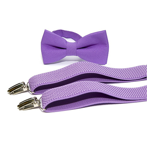 Сиреневый набор Gofin подтяжки и бабочка ABP-12013