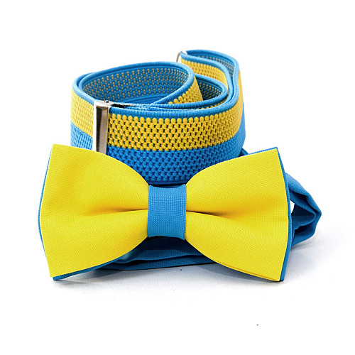 Синьо-жовтий набір Gofin підтяжки та метелик ABP-12014