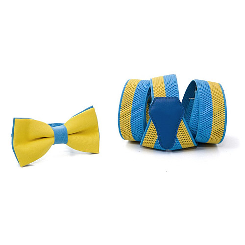 Синьо-жовтий набір Gofin підтяжки та метелик ABP-12014