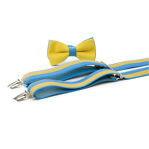 Синьо-жовтий набір Gofin підтяжки та метелик ABP-12014
