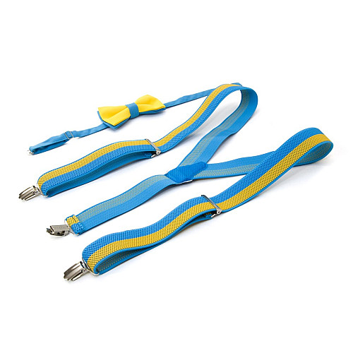 Синьо-жовтий набір Gofin підтяжки та метелик ABP-12014
