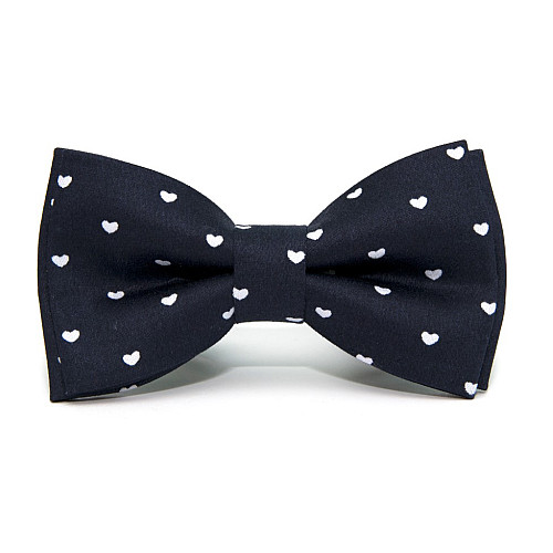 Синій набір з сердечками 3 в 1 краватка, метелик, хустинка ABT-18001