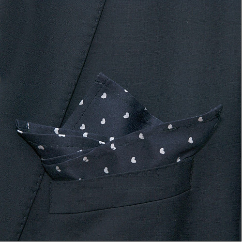 Синій набір з сердечками 3 в 1 краватка, метелик, хустинка ABT-18001