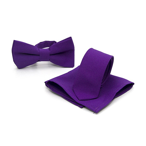 Набір Gofin 3 в 1 фіолетова краватка, метелик, хустинка ABT-18002