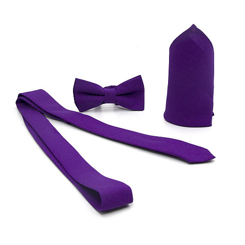 Набір Gofin 3 в 1 фіолетова краватка, метелик, хустинка ABT-18002