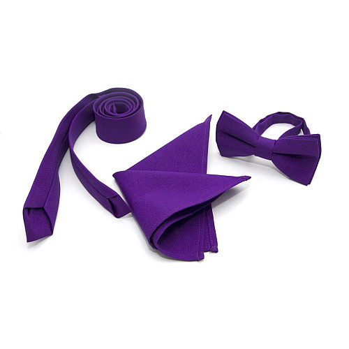 Набір Gofin 3 в 1 фіолетова краватка, метелик, хустинка ABT-18002