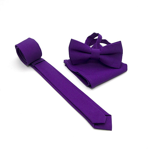 Набір Gofin 3 в 1 фіолетова краватка, метелик, хустинка ABT-18002