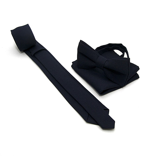 Набор Gofin 3 в 1 темно-синий галстук, бабочка, платок ABT-18004
