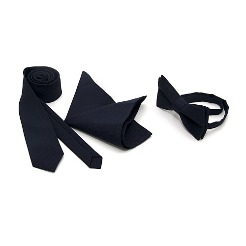 Набор Gofin 3 в 1 темно-синий галстук, бабочка, платок ABT-18004