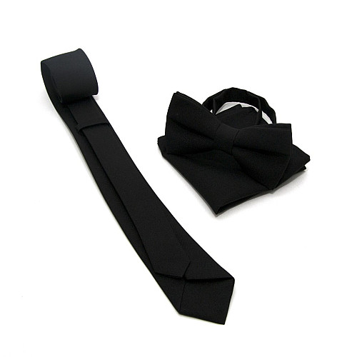 Набор Gofin 3 в 1 черный галстук, бабочка, платок ABT-18005