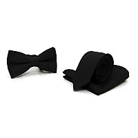 Набір Gofin 3 в 1 чорна краватка, метелик, хустинка ABT-18005