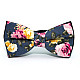 Галстук-бабочка Gofin темно синяя c цветами AB-7249