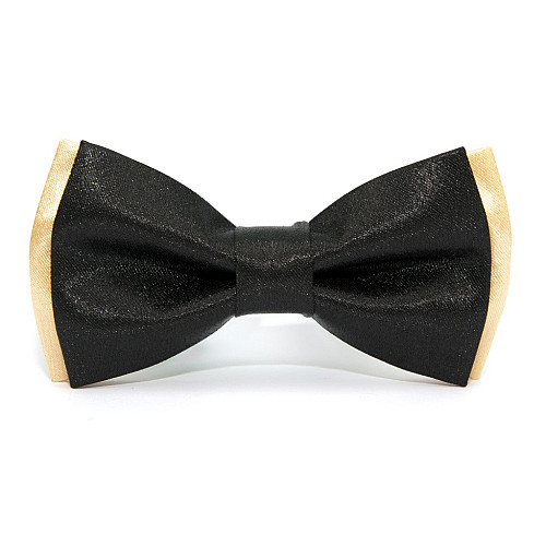 Двошаровий чорно-золотий Краватка-метелик Gofin AB-7256