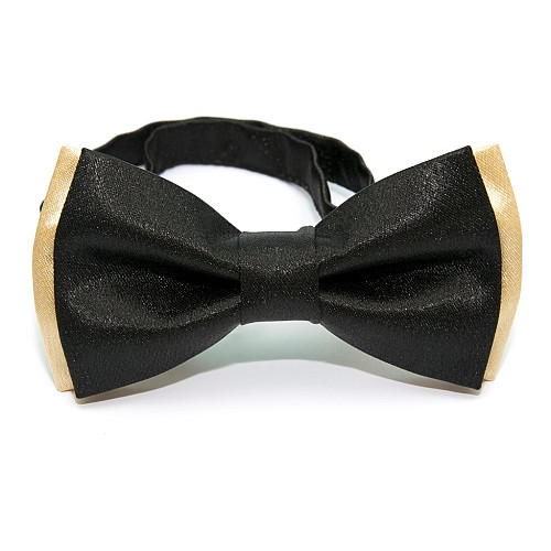 Двошаровий чорно-золотий Краватка-метелик Gofin AB-7256