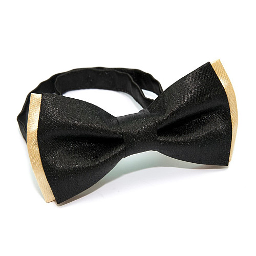 Двошаровий чорно-золотий Краватка-метелик Gofin AB-7256