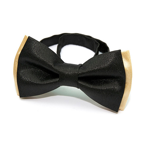 Двошаровий чорно-золотий Краватка-метелик Gofin AB-7256