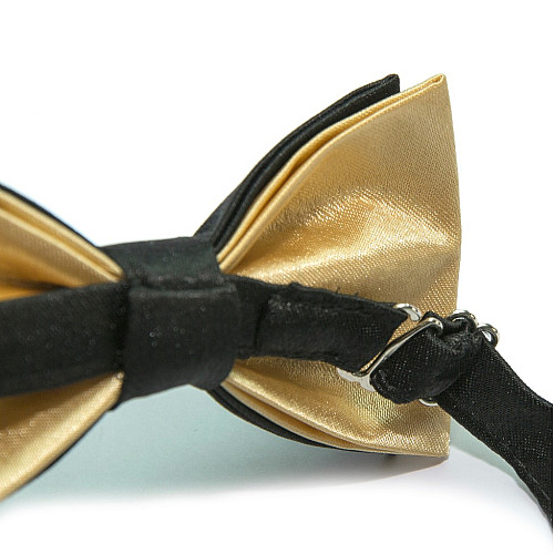 Двошаровий чорно-золотий Краватка-метелик Gofin AB-7256