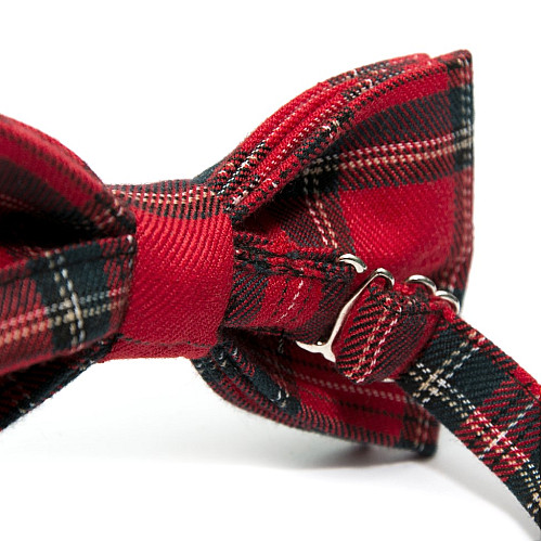 Галстук-бабочка Gofin красный шотландская клетка двухслойная AB-7268