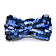 Синяя двухшаровая галстук-бабочка с пайетками Gofin AB-7272