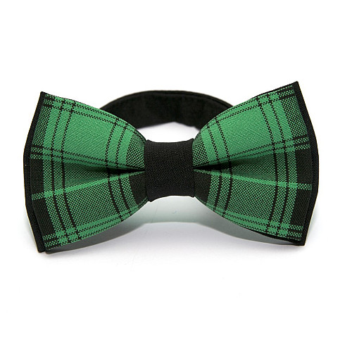 Чорно-зелений двошаровий краватка-метелик в клітинку Gofin AB-7273