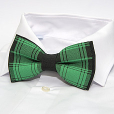 Черно-зеленая двухшаровая галстук-бабочка в клетку Gofin AB-7273