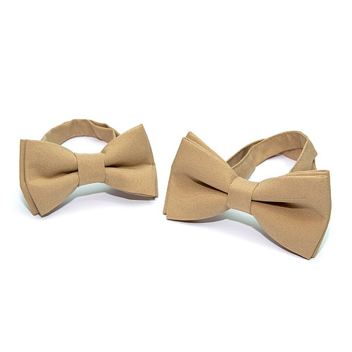 Набор 2 в 1 бежевая классическая бабочка для отца и сына Gofin BNG-13009