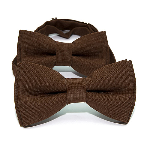 Набор 2 в 1 коричневая классическая бабочка для отца и сына Gofin BNG-13014