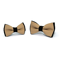 Набор 2 в 1 черно-бежевая класическая бабочка для отца и сына Gofin BNG-13021