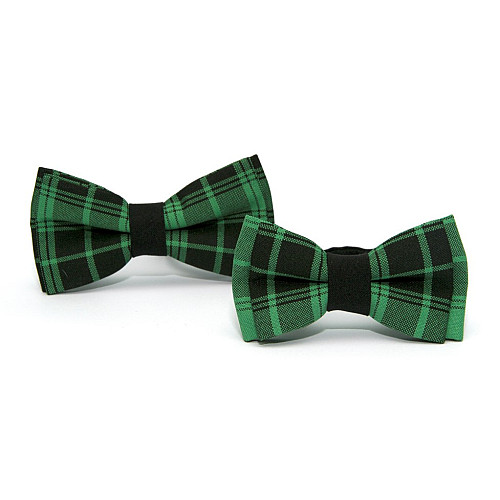 Набор 2 в 1 зеленая в клетку класическая бабочка для отца и сына Gofin BNG-13023