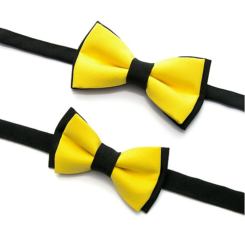 Набір 2 в 1 чорно-жовтий класичний метелик для батька та сина Gofin BNG-13024