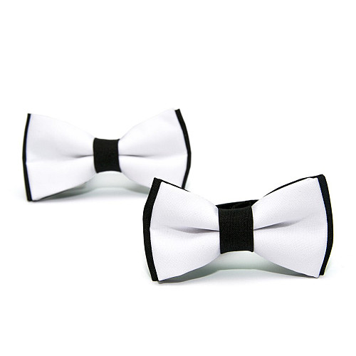 Набор 2 в 1 черно-белая класическая бабочка для отца и сына Gofin BNG-13025