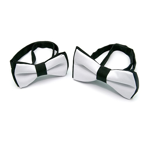 Набор 2 в 1 черно-белая класическая бабочка для отца и сына Gofin BNG-13025