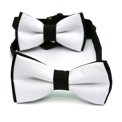 Набор 2 в 1 черно-белая класическая бабочка для отца и сына Gofin BNG-13025