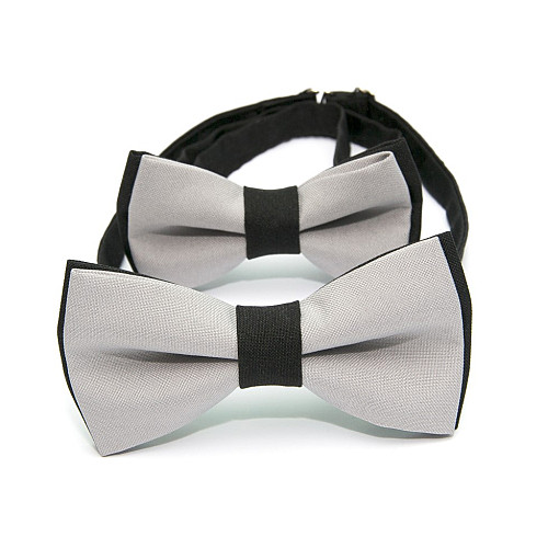 Набор 2 в 1 черно-серая класическая бабочка для отца и сына Gofin BNG-13026