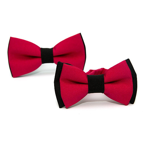 Набор 2 в 1 черно-красная класическая бабочка для отца и сына Gofin BNG-13027