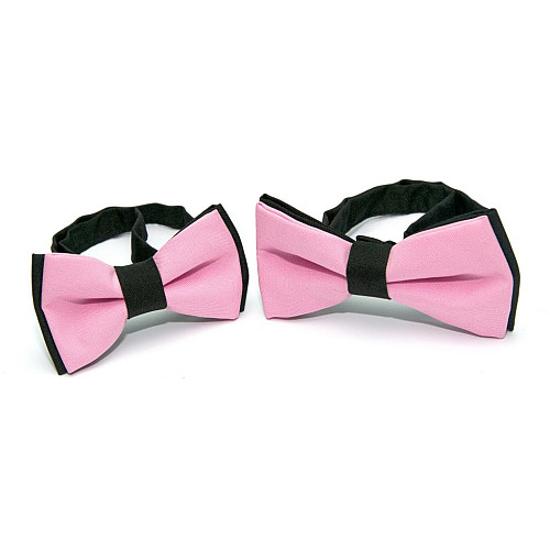 Набор 2 в 1 черно-розовая класическая бабочка для отца и сына Gofin BNG-13028