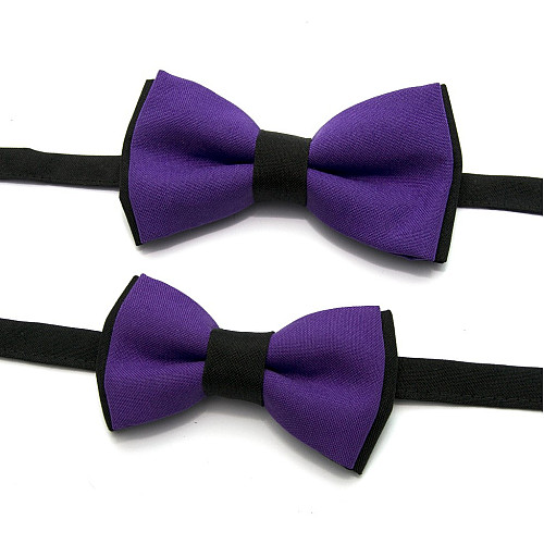 Набор 2 в 1 черно-фиолетовая класическая бабочка для отца и сына Gofin BNG-13029