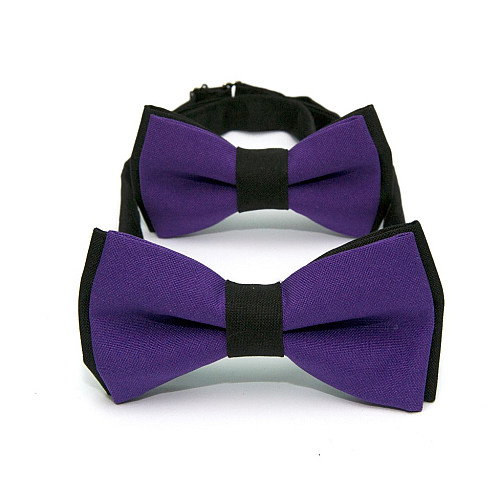 Набор 2 в 1 черно-фиолетовая класическая бабочка для отца и сына Gofin BNG-13029