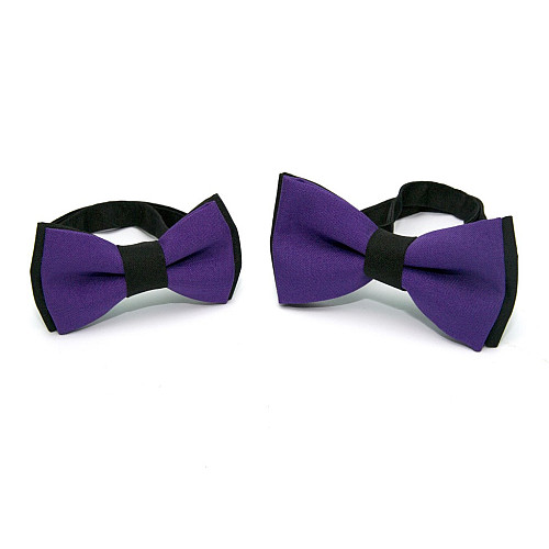 Набор 2 в 1 черно-фиолетовая класическая бабочка для отца и сына Gofin BNG-13029