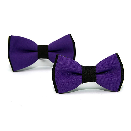 Набор 2 в 1 черно-фиолетовая класическая бабочка для отца и сына Gofin BNG-13029