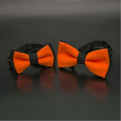 Набор 2 в 1 черно-оранжэвая класическая бабочка для отца и сына Gofin BNG-13030