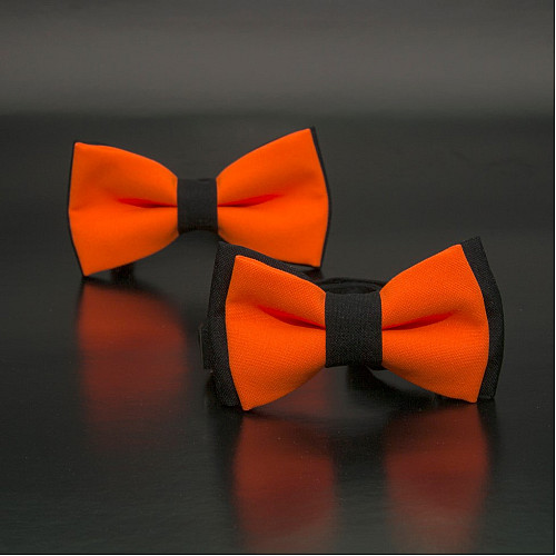 Набор 2 в 1 черно-оранжэвая класическая бабочка для отца и сына Gofin BNG-13030