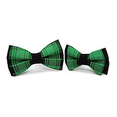 Набор 2 в 1 черно-зеленая в клетку класическая бабочка для отца и сына Gofin BNG-13031