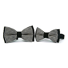 Набір 2 в 1 чорно-білий в клітку класичний метелик для батька та сина Gofin BNG-13032
