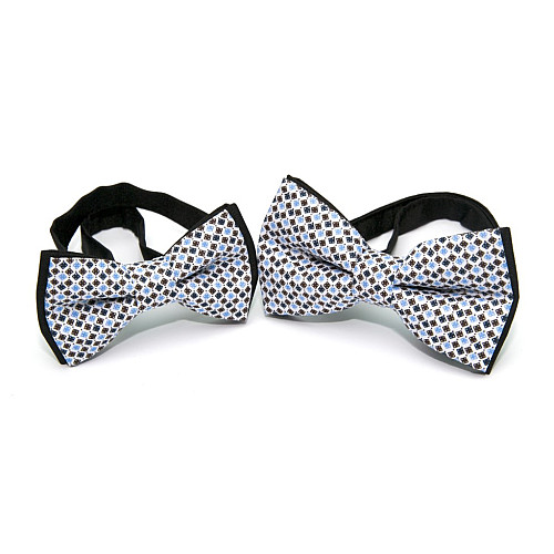 Набор 2 в 1 черная с квадратиками класическая бабочка для отца и сына Gofin BNG-13033