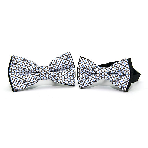 Набор 2 в 1 черная с квадратиками класическая бабочка для отца и сына Gofin BNG-13033