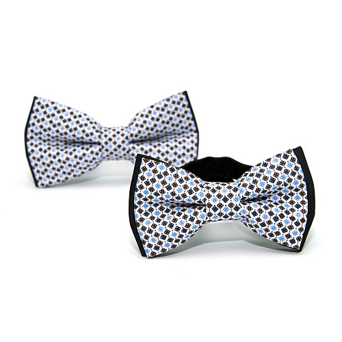 Набор 2 в 1 черная с квадратиками класическая бабочка для отца и сына Gofin BNG-13033