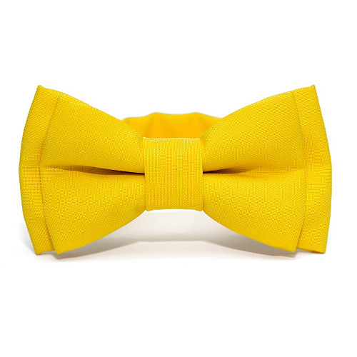 Детская галстук бабочка Gofin желтая матовая DGB-2605