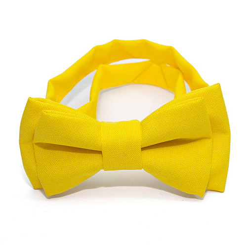 Детская галстук бабочка Gofin желтая матовая DGB-2605