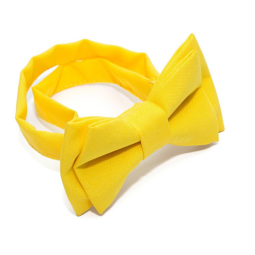 Детская галстук бабочка Gofin желтая матовая DGB-2605